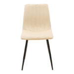 Καρέκλα Noor pakoworld μπεζ βελούδο με πόδι μετάλλου σε μαύρη απόχρωση 44x53x86εκ - Image 3