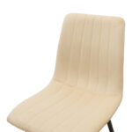 Καρέκλα Noor pakoworld μπεζ βελούδο με πόδι μετάλλου σε μαύρη απόχρωση 44x53x86εκ - Image 4