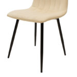 Καρέκλα Noor pakoworld μπεζ βελούδο με πόδι μετάλλου σε μαύρη απόχρωση 44x53x86εκ - Image 5