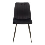 Καρέκλα Noor pakoworld μαύρο βελούδο με πόδι μετάλλου σε μαύρη απόχρωση 44x53x86εκ - Image 3