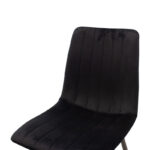 Καρέκλα Noor pakoworld μαύρο βελούδο με πόδι μετάλλου σε μαύρη απόχρωση 44x53x86εκ - Image 4