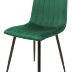 Καρέκλα Noor pakoworld κυπαρισσί βελούδο με πόδι μετάλλου σε μαύρη απόχρωση 44x53x86εκ - Image 5