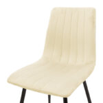 Καρέκλα Noor pakoworld μπεζ ύφασμα με πόδι μετάλλου σε μαύρη απόχρωση 44x53x86εκ - Image 4