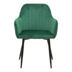 Πολυθρόνα Noor pakoworld κυπαρισσί βελούδο με πόδι μετάλλου σε μαύρη απόχρωση 58x58x86εκ - Image 3