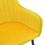 Πολυθρόνα Noor pakoworld κίτρινο βελούδο με πόδι μετάλλου σε μαύρη απόχρωση 58x58x86εκ - Image 5