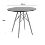 Τραπέζι Julita pakoworld MDF μαυρο-πόδια σε φυσική απόχρωση Φ80x73εκ - Image 4