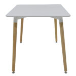 Τραπέζι Natali pakoworld MDF λευκό-πόδια σε φυσική απόχρωση 120x80x76εκ