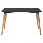 Τραπέζι Natali pakoworld MDF μαύρο-πόδια φυσικό 120x80x76εκ