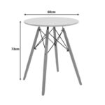 Τραπέζι Julita pakoworld MDF λευκό και ξύλο οξιάς σε φυσική απόχρωση Φ60x73εκ - Image 3