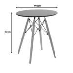 Τραπέζι Julita pakoworld MDF μαύρο και ξύλο οξιάς σε φυσική απόχρωση Φ60x73εκ - Image 3