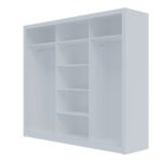 Ντουλάπα Grandio Λευκή 250x60x215cm - Image 3