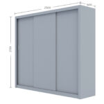 Ντουλάπα Grandio Γκρι 250x60x215cm - Image 3