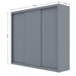 Ντουλάπα Grandio Γκρι 250x60x215cm - Image 2