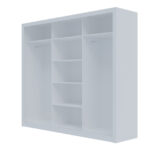 Ντουλάπα Grandio Λευκή με καθρέφτη 250x60x215cm - Image 3