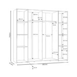 Ντουλάπα ρούχων Closet pakoworld τετράφυλλη sonoma oak-λευκό μελαμίνης 200x61.5x190.5εκ - Image 4