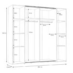 Ντουλάπα ρούχων Bekerk pakoworld τετράφυλλη μαύρο-oak μελαμίνης 200x61.5x190.5εκ - Image 4