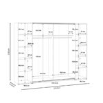 Ντουλάπα ρούχων Verzo pakoworld τετράφυλλη λευκό μελαμίνης 270.5x61.5x210.5εκ - Image 4