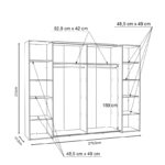 Ντουλάπα ρούχων Verzo pakoworld τετράφυλλη oak-ανθρακί μελαμίνης 270.5x61.5x210.5εκ - Image 5