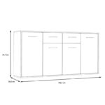 Μπουφές Drepen pakoworld μελαμίνη σε λευκό χρώμα 162.3x34.2x81.7εκ - Image 5