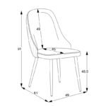 Καρέκλα Remis pakoworld ανθρακί ύφασμα-πόδι μαύρο μέταλλο 49x61x91εκ - Image 5