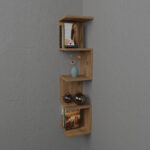 Ραφιέρα τοίχου Zigzag pakoworld oak μελαμίνης 25x25x109εκ