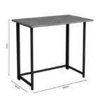 Γραφείο εργασίας τοίχου πτυσσόμενο Thox pakoworld oak μελαμίνης-μαύρο μέταλλο 80x50x72εκ - Image 3