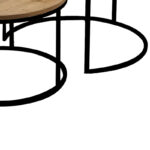 Τραπέζια σαλονιού Solme pakoworld σετ 2τεμ φυσικό μελαμίνης-μαύρο μέταλλο - Image 4