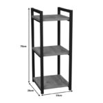 Επιδαπέδια ραφιέρα Harvey pakoworld μαύρο μέταλλο και μελαμίνη σε φυσική απόχρωση 33x28x70εκ - Image 5