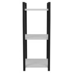 Επιδαπέδια ραφιέρα Harvey pakoworld μαύρο μέταλλο και μελαμίνη σε λευκή απόχρωση 33x28x70εκ - Image 2