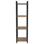 Επιδαπέδια ραφιέρα Harvey pakoworld μαύρο μέταλλο και μελαμίνη σε φυσική απόχρωση 33x28x100εκ - Image 2