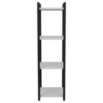 Επιδαπέδια ραφιέρα Harvey pakoworld μαύρο μέταλλο και μελαμίνη σε λευκή απόχρωση 33x28x100εκ - Image 2