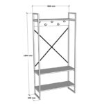 Έπιπλο εισόδου Levento pakoworld ανθρακί με μαύρο μεταλλικό σκελετό 88x34x180εκ - Image 3