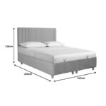 Κρεβάτι με αποθηκευτικό χώρο Lineo pakoworld μπουκλέ σε μπεζ απόχρωση 160x200εκ - Image 2