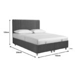 Κρεβάτι με αποθηκευτικό χώρο Lineo pakoworld μπουκλέ σε ανθρακί απόχρωση 160x200εκ - Image 3