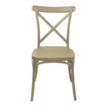 Καρέκλα Crossie pakoworld στοιβαζόμενη pp σε απόχρωση cappucino 38x46.5x82εκ - Image 4