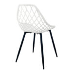 Καρέκλα Suan pakoworld pp σε λευκή απόχρωση και μαύρο μεταλλικό πόδι 56x49x82εκ