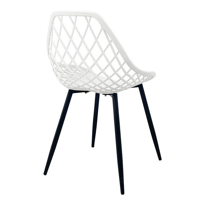 326-000018-1 Καρέκλα Suan pakoworld pp σε λευκή απόχρωση και μαύρο μεταλλικό πόδι 56x49x82εκ - Image 1