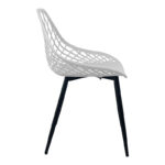 Καρέκλα Suan pakoworld pp σε λευκή απόχρωση και μαύρο μεταλλικό πόδι 56x49x82εκ - Image 2