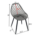 Καρέκλα Suan pakoworld pp σε λευκή απόχρωση και μαύρο μεταλλικό πόδι 56x49x82εκ - Image 4