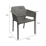 Πολυθρόνα Oviez pakoworld pp σε ανθρακί απόχρωση 59x58x79εκ - Image 5