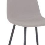 Καρέκλα Bella pakoworld ανοιχτό γκρι ύφασμα-πόδι μαύρο μέταλλο 43x52x88εκ - Image 4