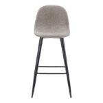 Σκαμπό μπαρ μεσαίου ύψους Bella pakoworld ανοιχτό γκρι ύφασμα-πόδι μαύρο μέταλλο 41x47x93εκ - Image 3