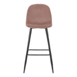 Σκαμπό μπαρ μεσαίου ύψους Bella pakoworld σάπιο μήλο βελούδο-πόδι μαύρο μέταλλο 41x47x93εκ - Image 3