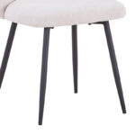 Καρέκλα Karg pakoworld λευκό ύφασμα-πόδι μαύρο μέταλλο 57x62x80εκ - Image 5