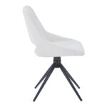 Καρέκλα περιστρεφόμενη Luciano I pakoworld σε κρεμ ύφασμα-πόδι μεταλλικό μαύρο 52.5x54x85εκ