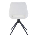 Καρέκλα περιστρεφόμενη Luciano I pakoworld σε κρεμ ύφασμα-πόδι μεταλλικό μαύρο 52.5x54x85εκ - Image 3