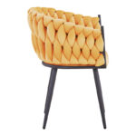 Πολυθρόνα Vivian pakoworld κίτρινο βελούδο-πόδι μαύρο μέταλλο 61x55x80εκ - Image 2