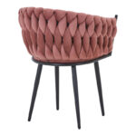 Πολυθρόνα Vivian pakoworld σάπιο μήλο βελούδο-πόδι μαύρο μέταλλο 61x55x80εκ