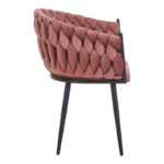 Πολυθρόνα Vivian pakoworld σάπιο μήλο βελούδο-πόδι μαύρο μέταλλο 61x55x80εκ - Image 2