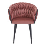 Πολυθρόνα Vivian pakoworld σάπιο μήλο βελούδο-πόδι μαύρο μέταλλο 61x55x80εκ - Image 3